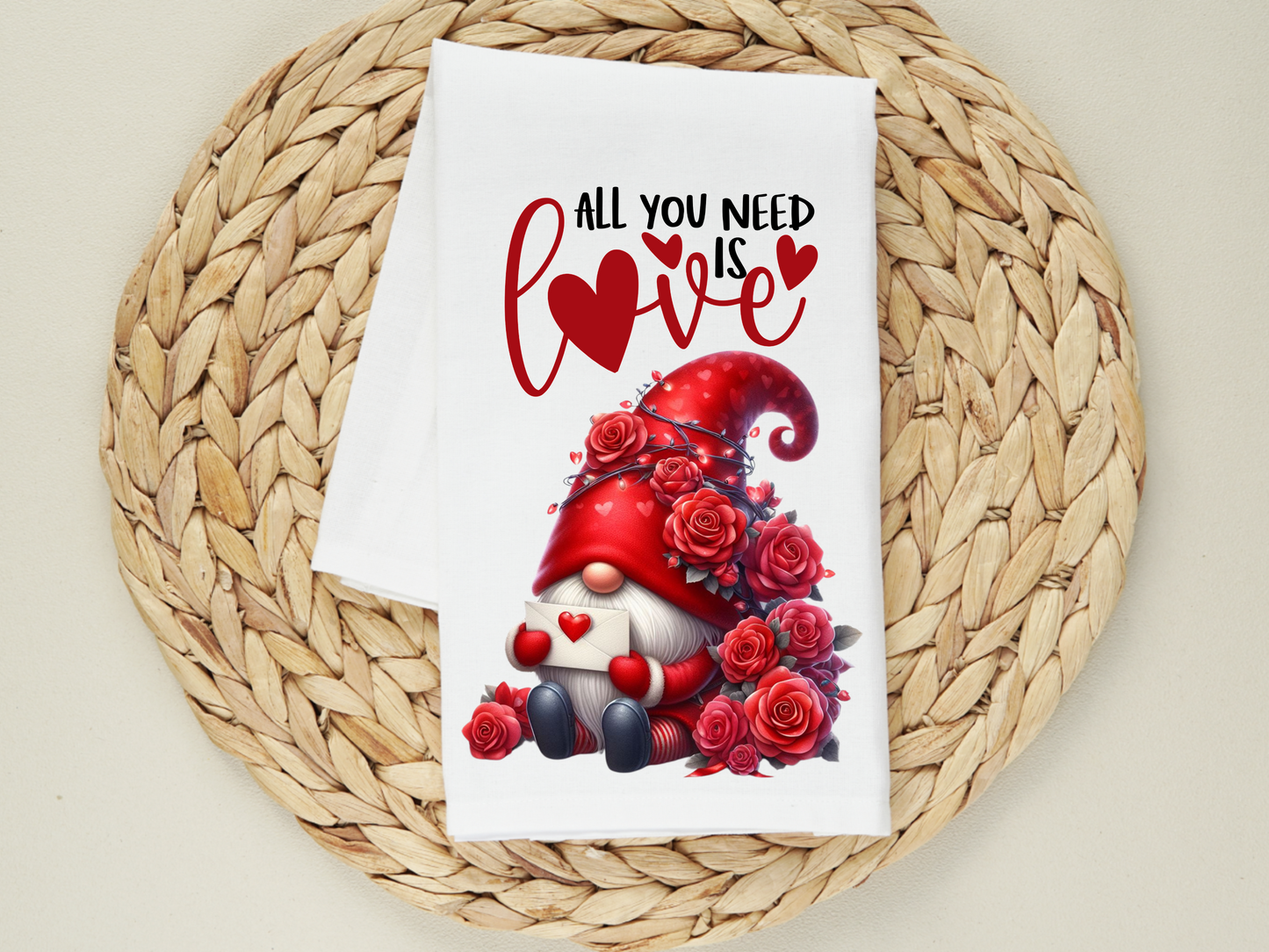 All You Need is Love Valentines Day Hand Towel