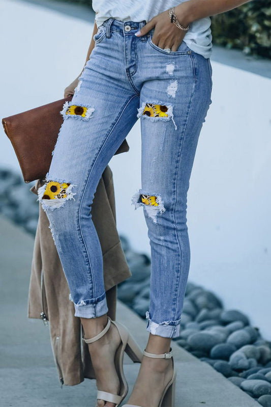 Ripped Sunflower Jeans
